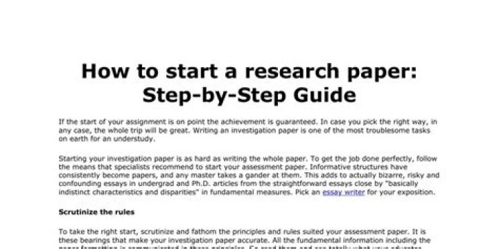 How do you start a research paper